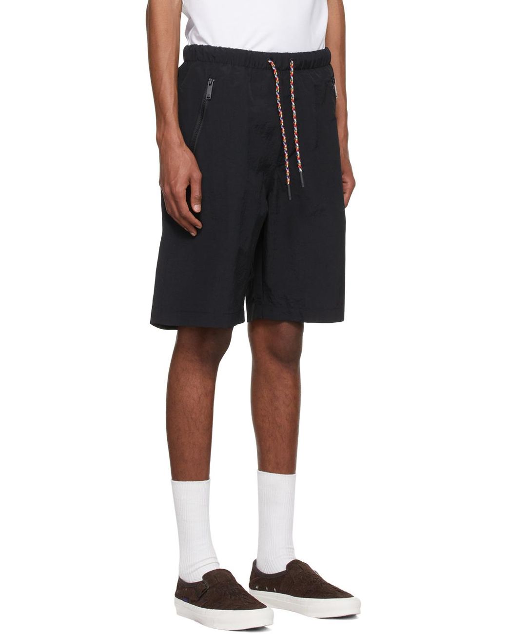Marcelo Burlon Black County Of Milan Logo Embroidered Drawstring Track Shorts for men