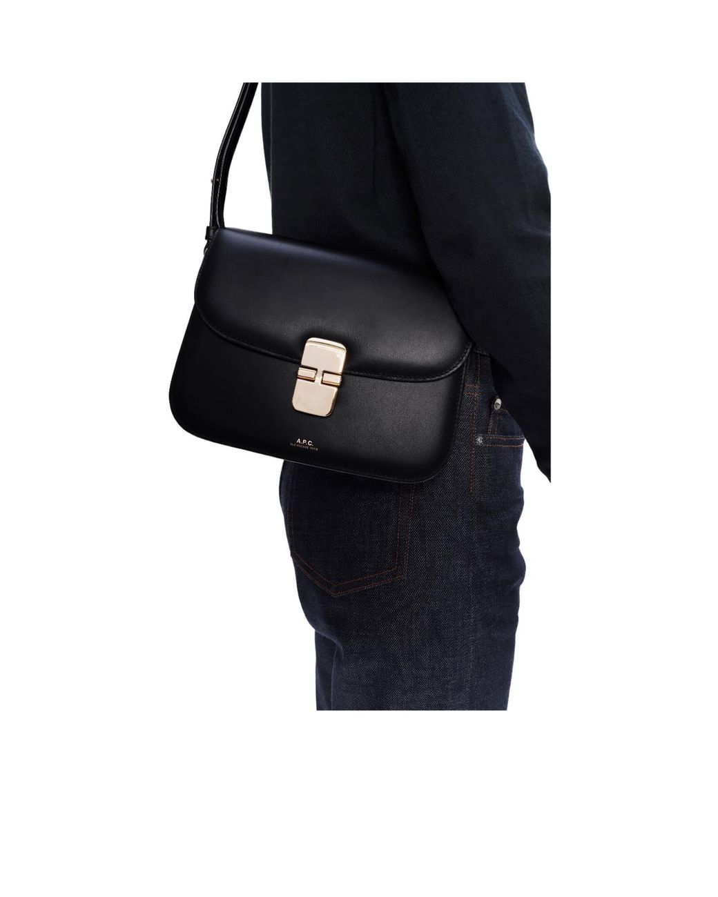 A.P.C. Black Small Grace Shoulder Bag