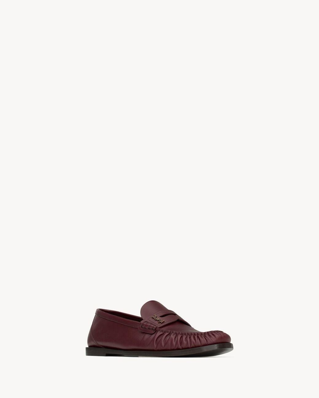 Saint Laurent Purple Laurent Logo Plaque Slip-On Loafers