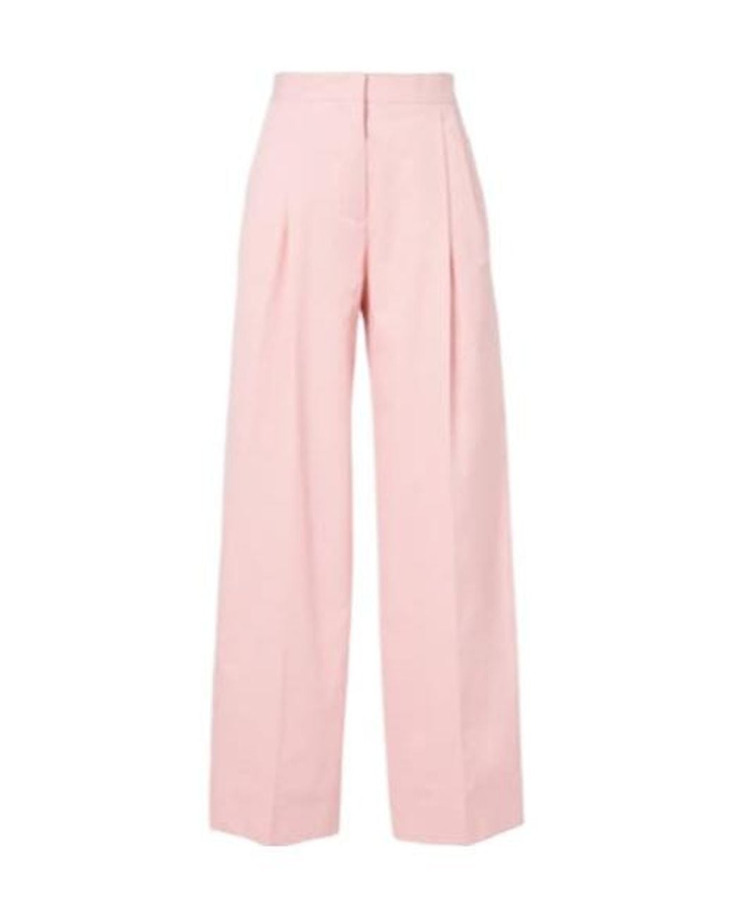 Jil Sander Pink Pleated Cotton Wide-Leg Pants