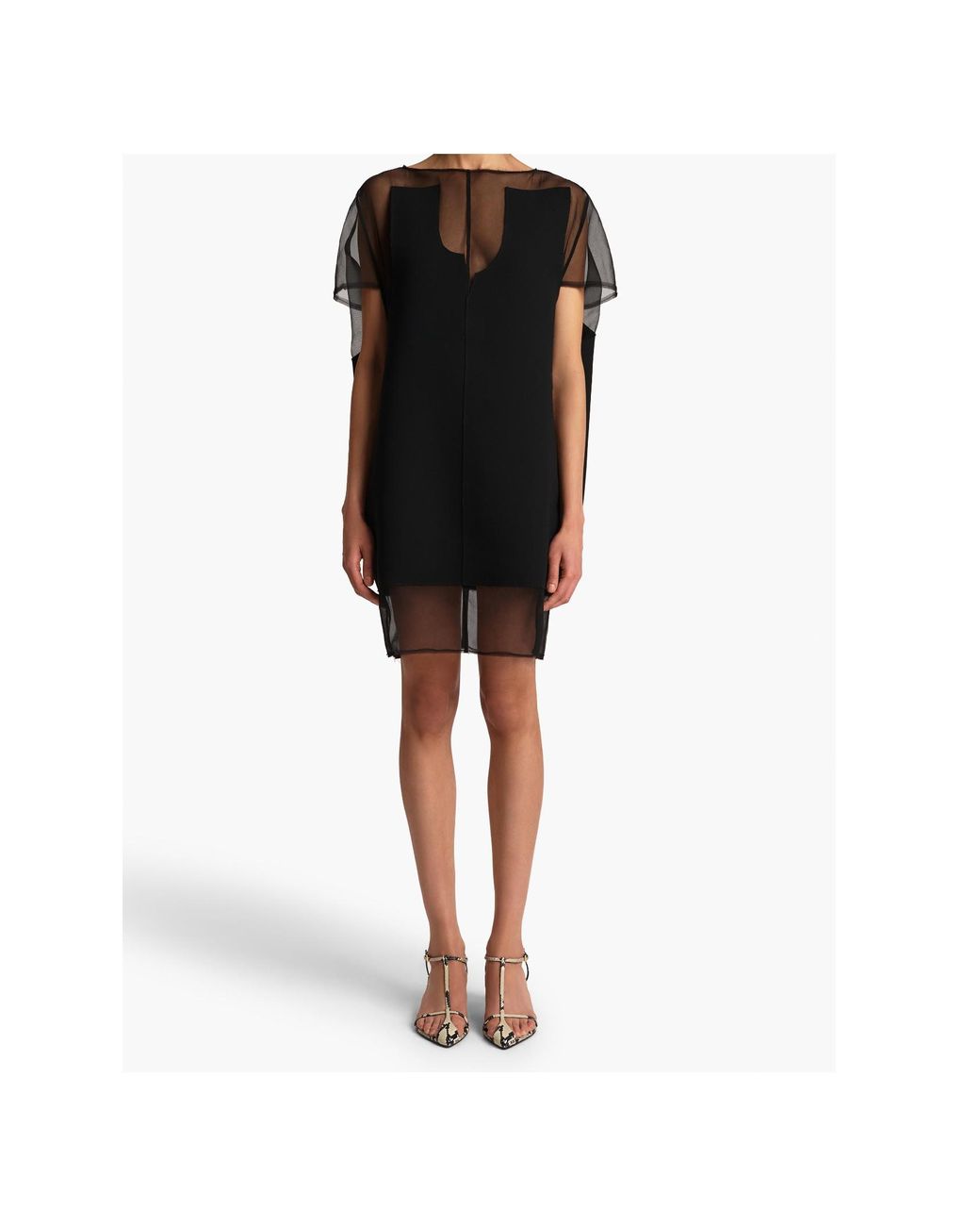 Khaite Black Winona Short Sleeved Mini Dress