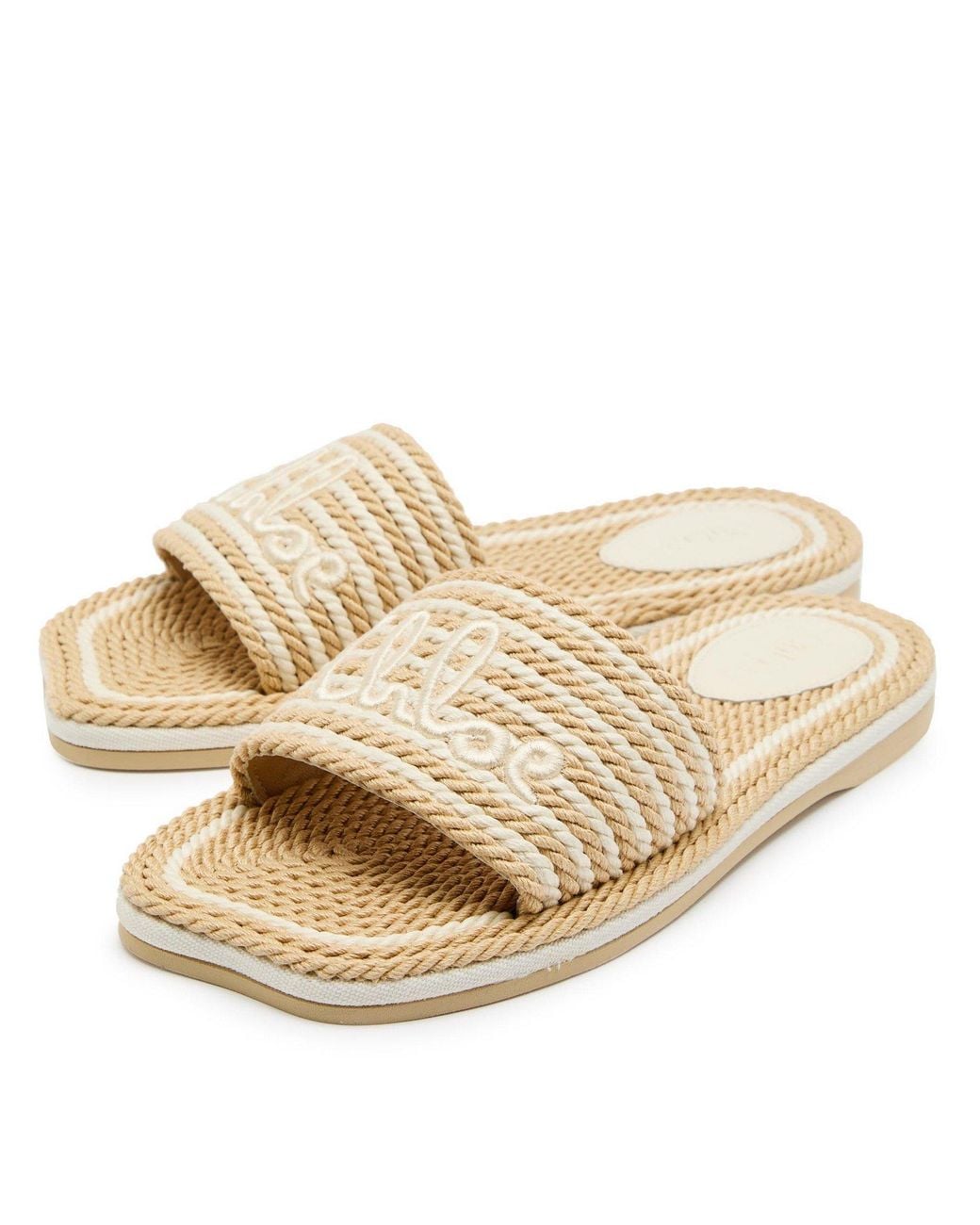 Chloé Natural Casual Rope Slides