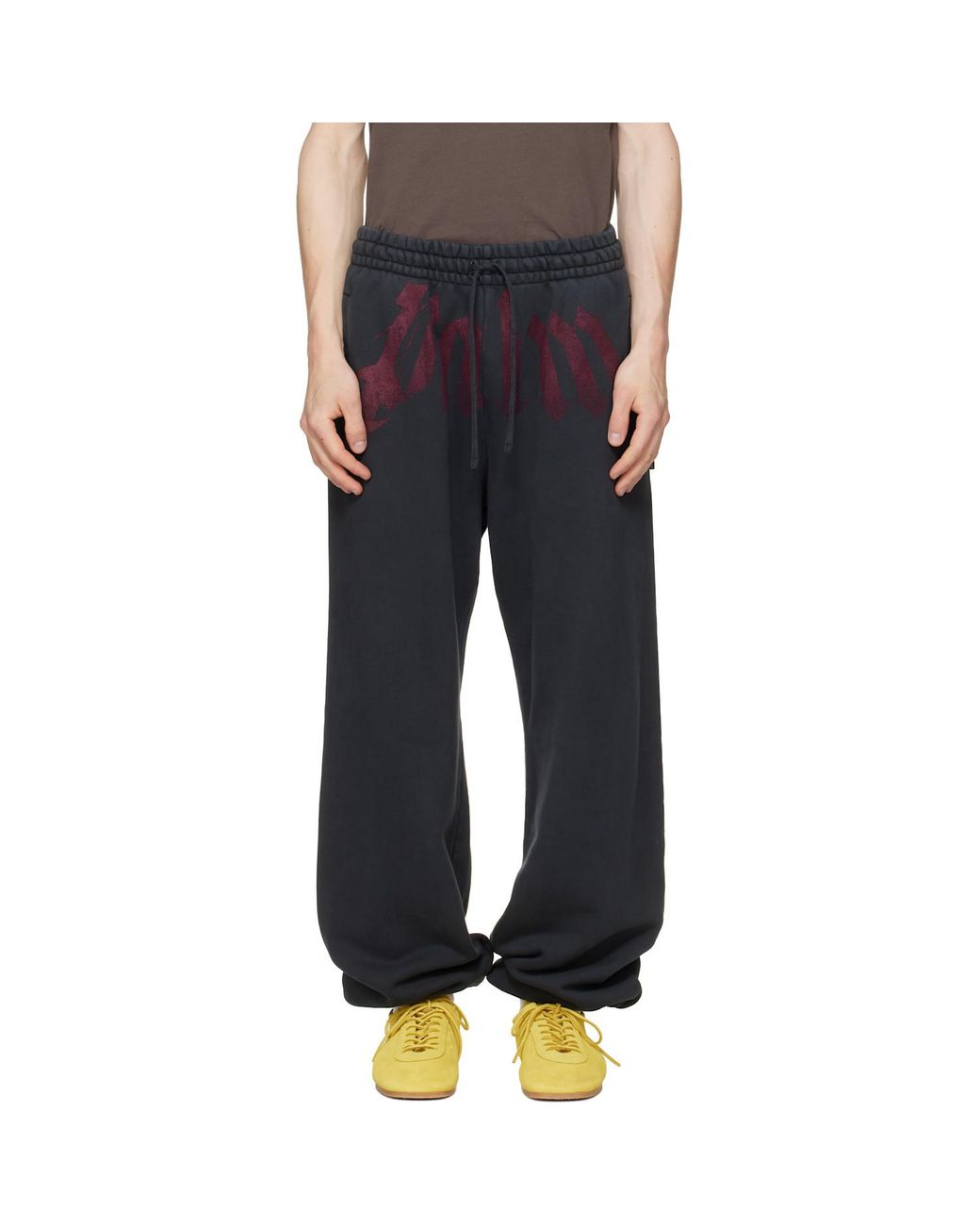 Palm Angels Blue Logo-Print Track Pants for men