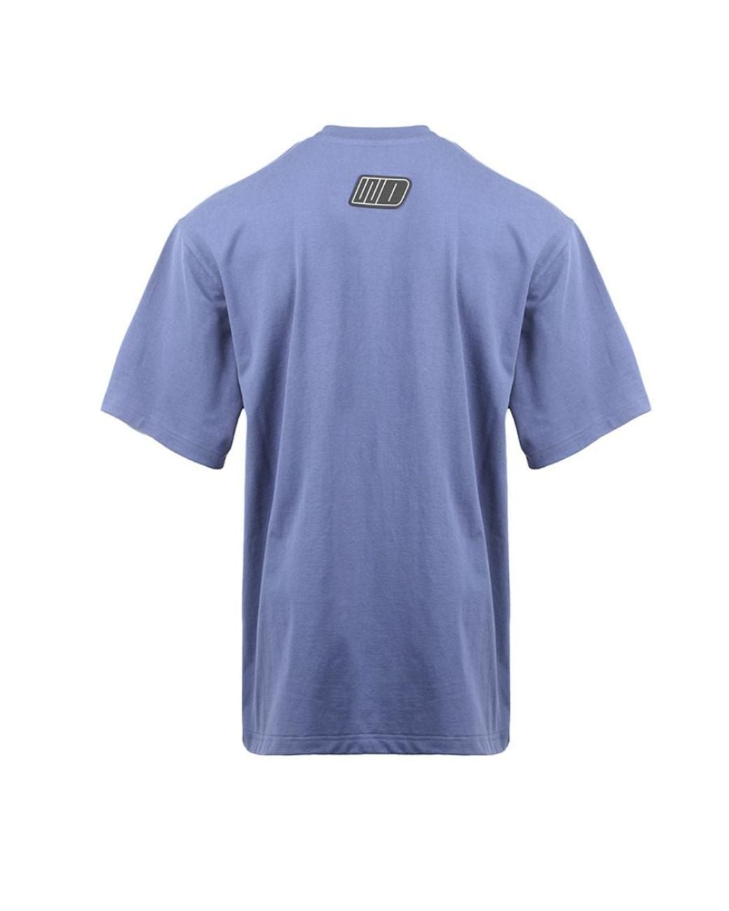 we11done Blue Logo-Print Cotton T-Shirt for men