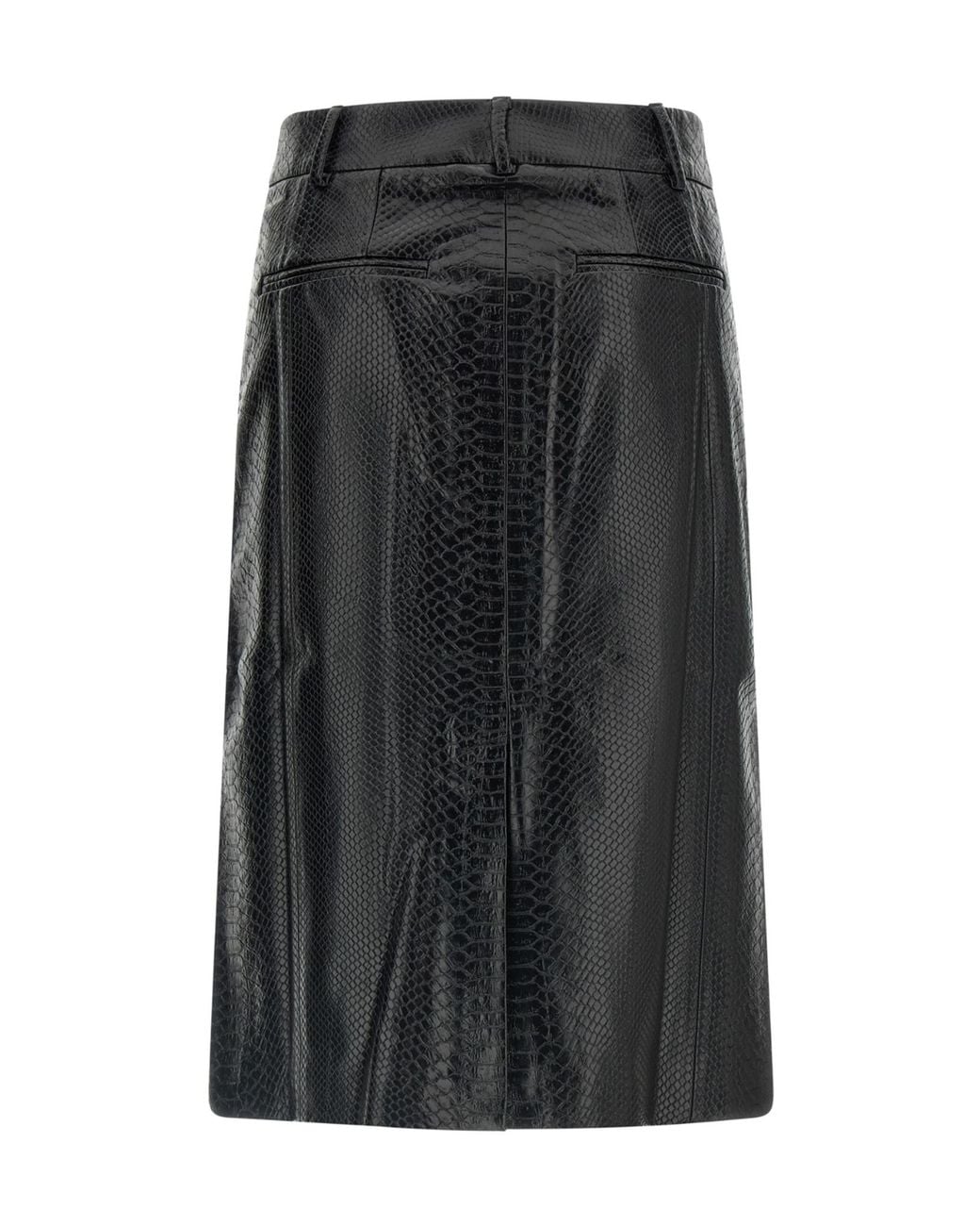 ANDAMANE Black New Xania Embossed Midi Skirt