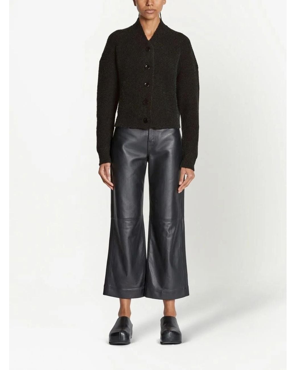 Proenza Schouler Black Fluffy Knit Cardigan