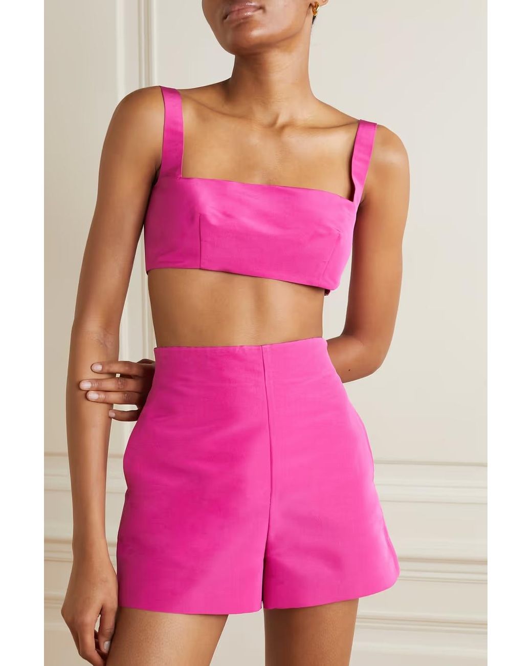 Valentino Pink Brassie-Style Satin Vest