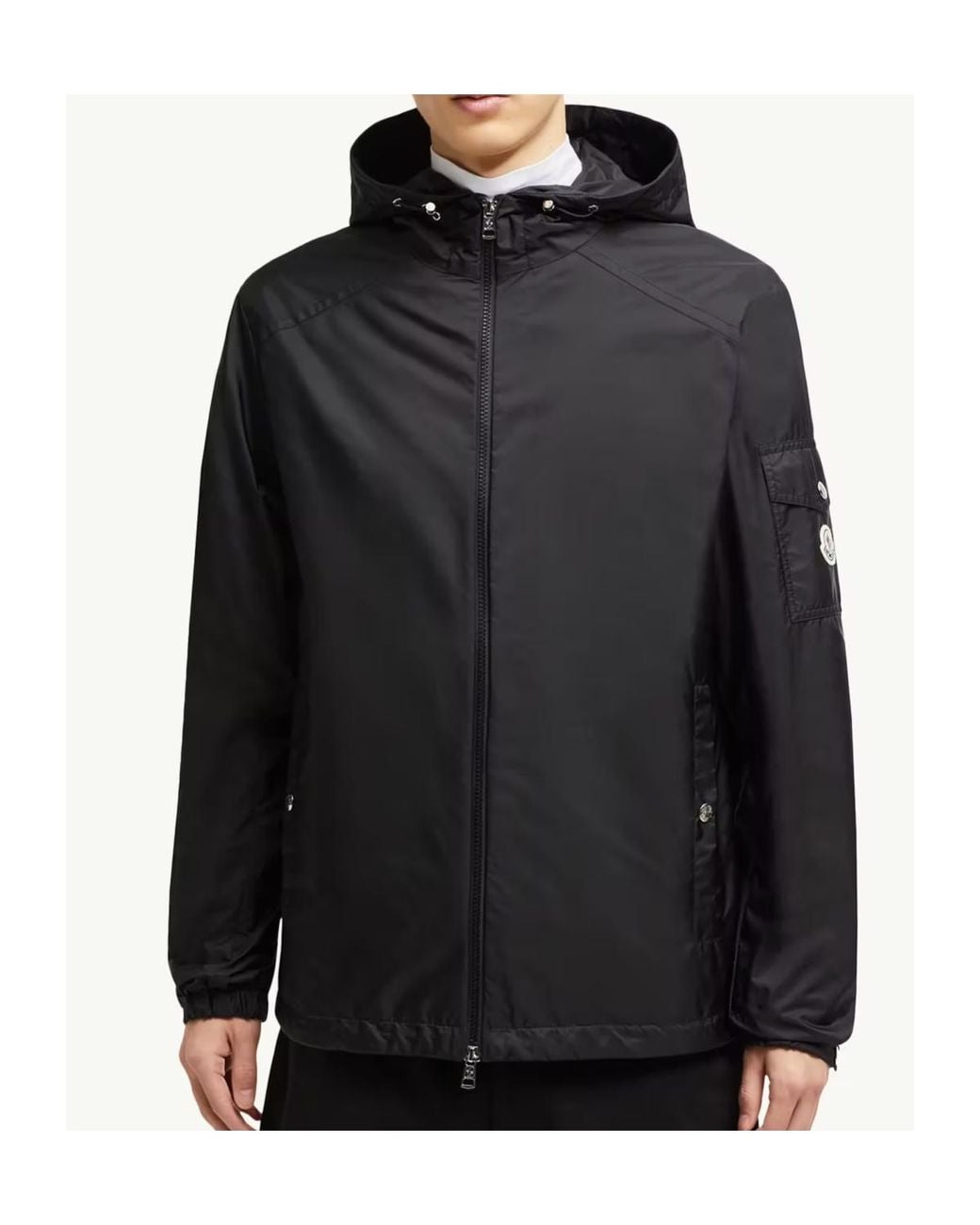 Moncler Black Etiache Hooded Rain Jacket for men