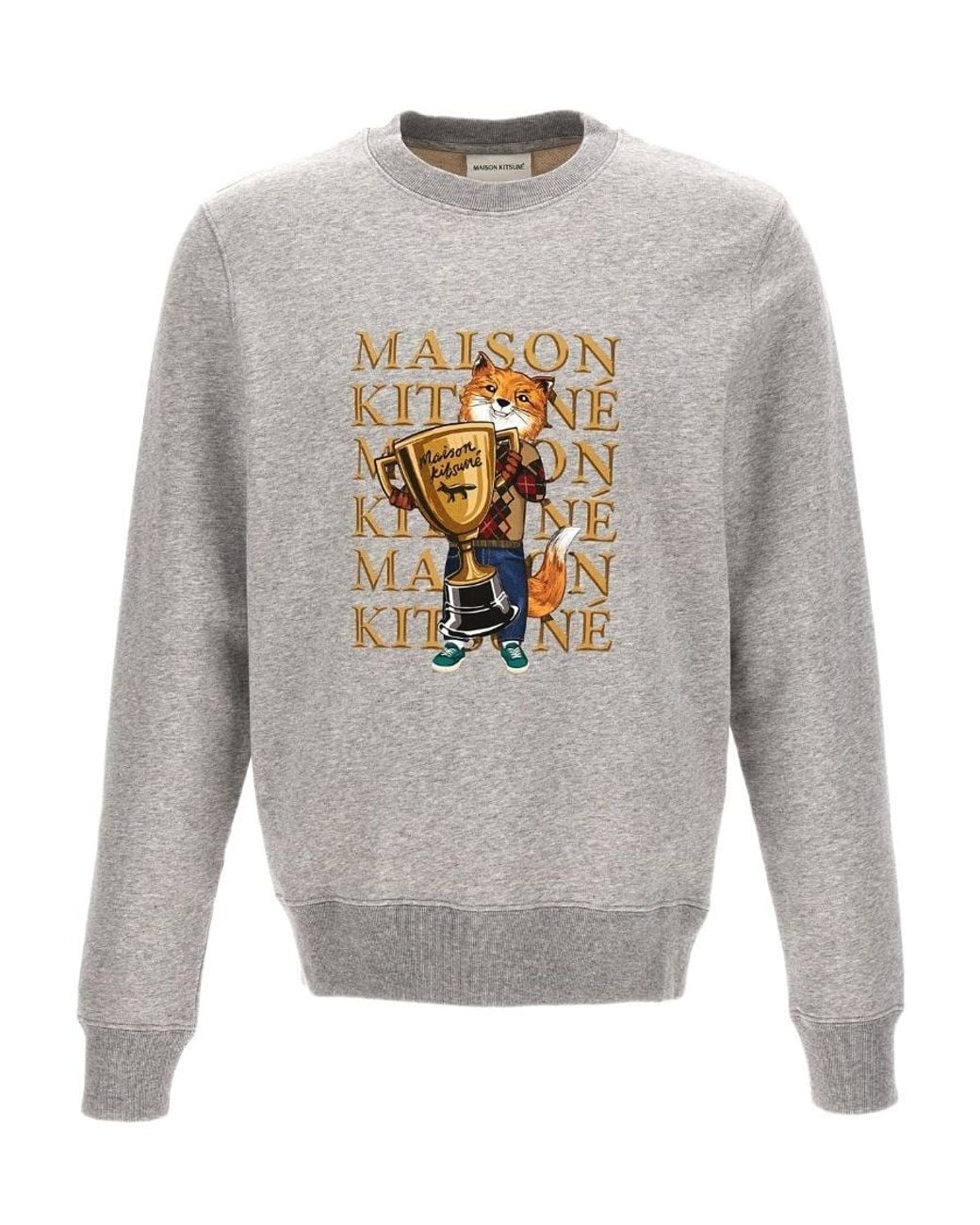 Maison Kitsuné Gray Fox Champion Sweatshirt for men