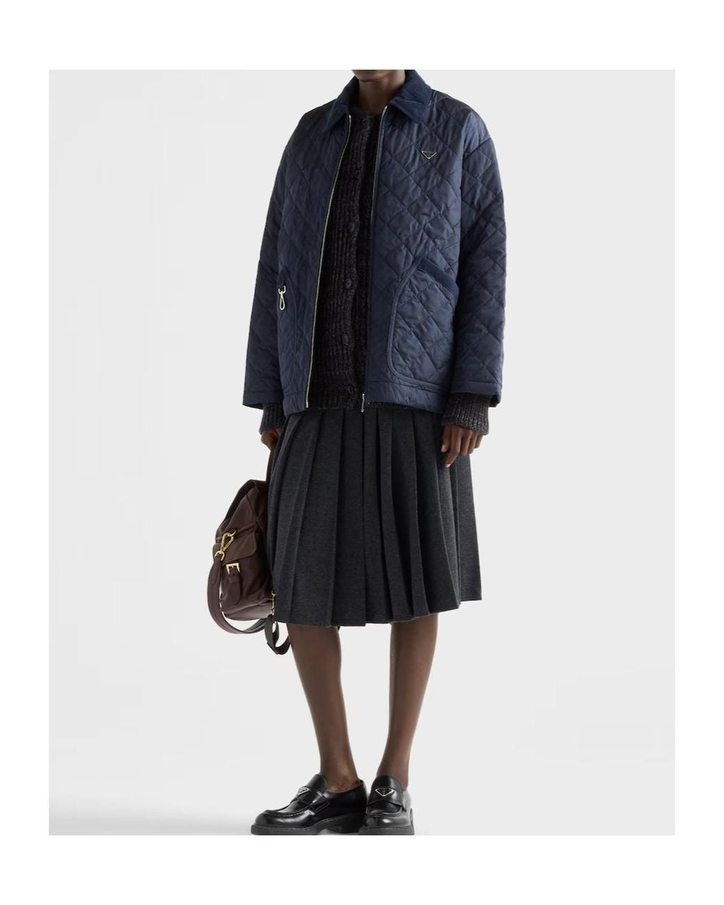 Prada Black Pleated Jersey Skirt