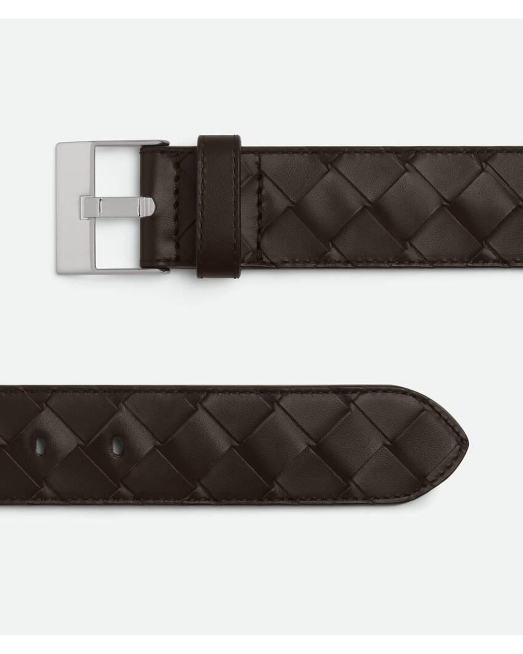 Bottega Veneta Black Intrecciato Buckle Belt for men