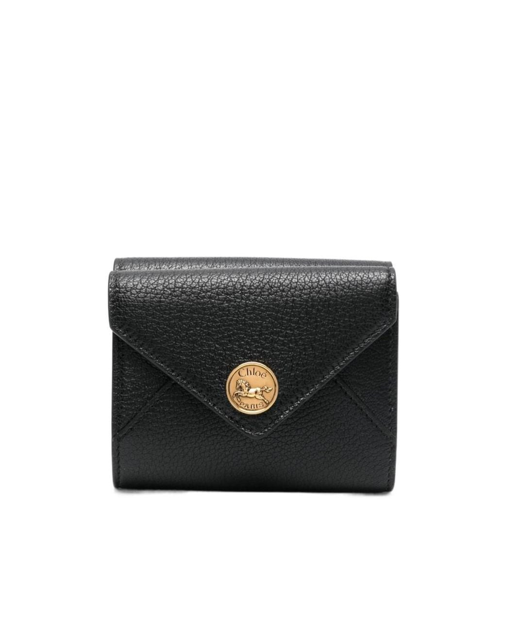 Chloé Black Chloé Foldover Logo Wallet