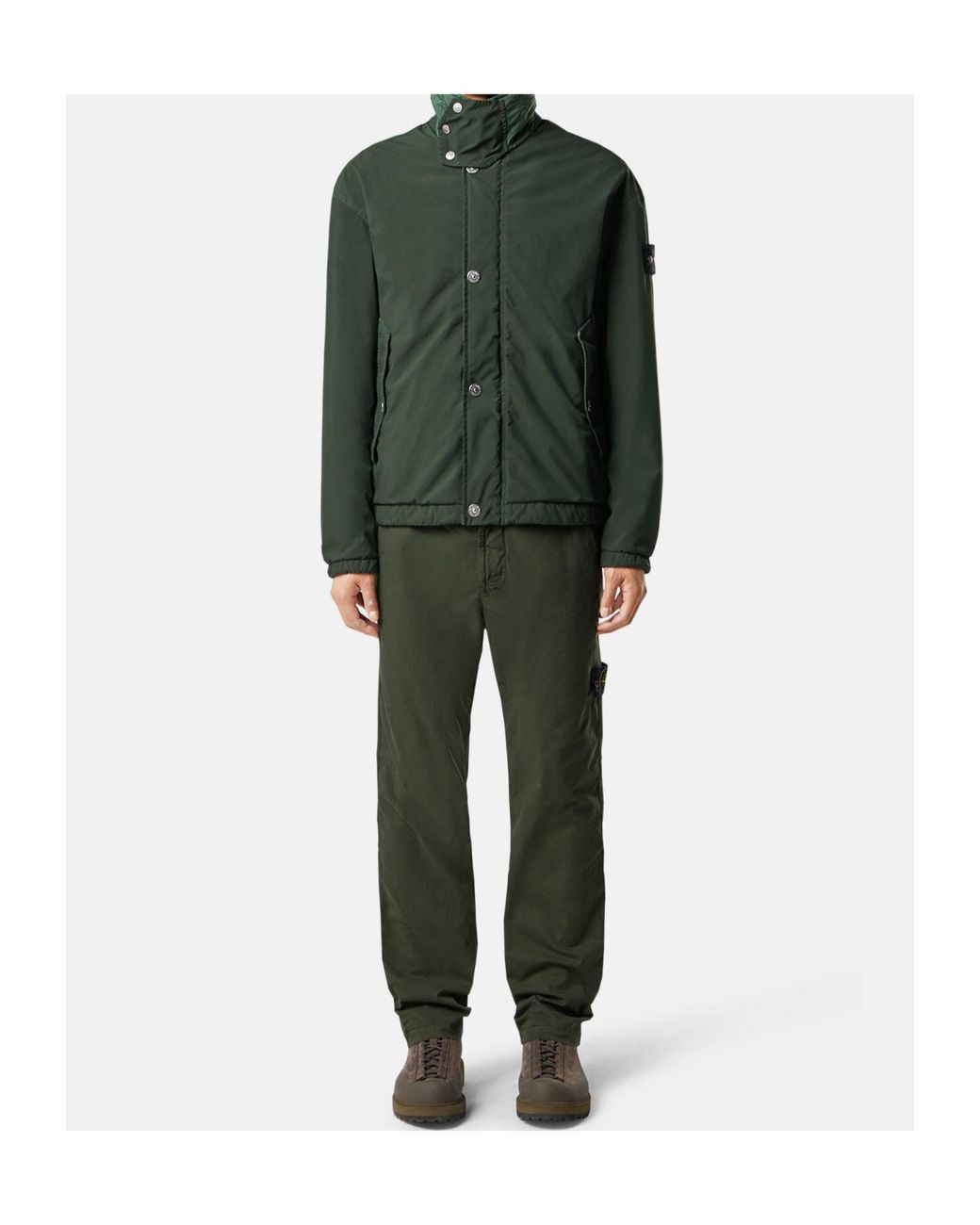 Stone Island Brown Round Toe Lace-Up Sneakers for men