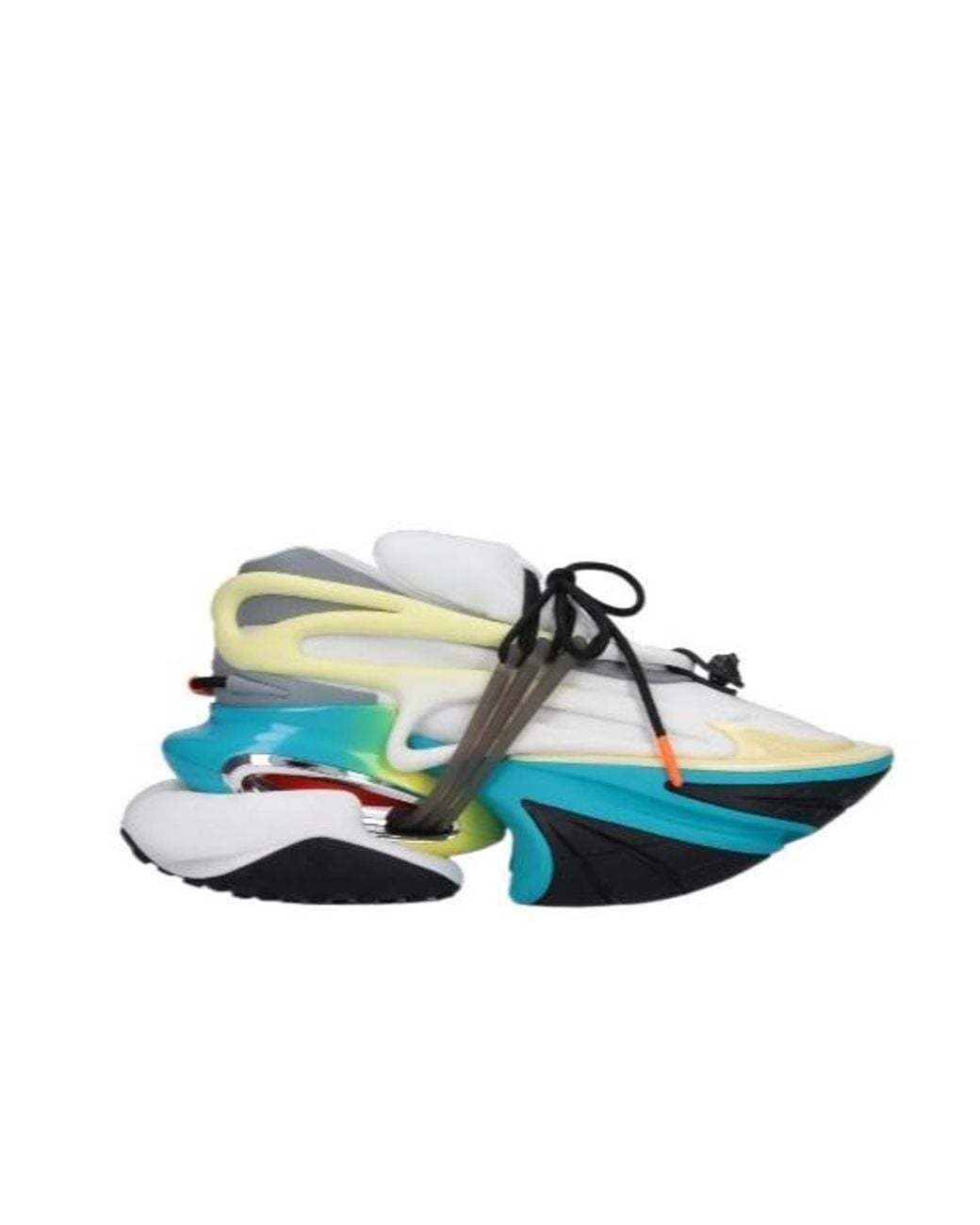 Balmain Blue Panelled Lace-Up Trainers for men