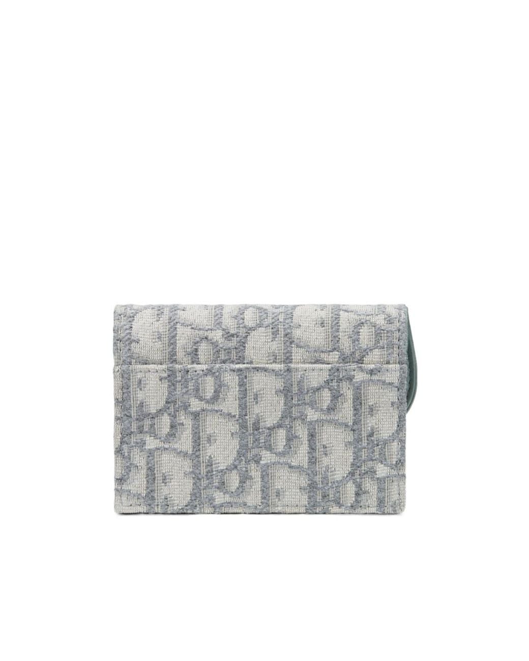 Dior Gray Saddle Bloom Card Holder