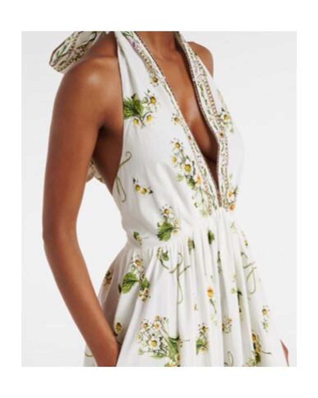 Camilla White Embellished Cotton Maxi Dress