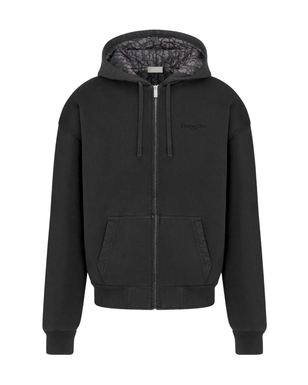 【WeirdFishe】 Dior Homme Black Hoodie Dior Homme Zip-Up Drawstring Hoodie in Black for Men | Lyst