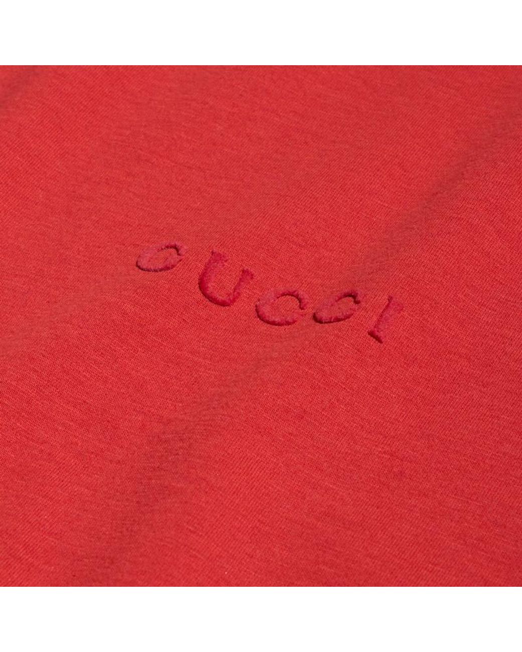 Gucci Red Cotton Silk Jersey T-Shirt