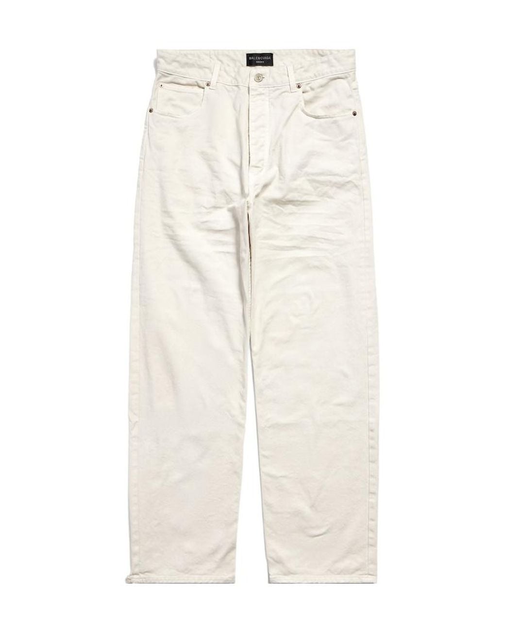 Balenciaga White Straight-Leg Loose Fit Pants