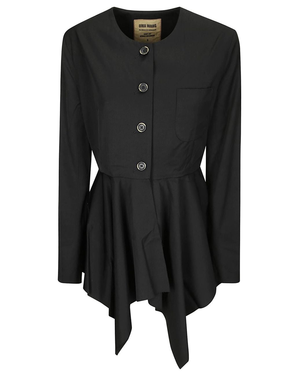 Uma Wang Black Long-Sleeved Casual Jacket