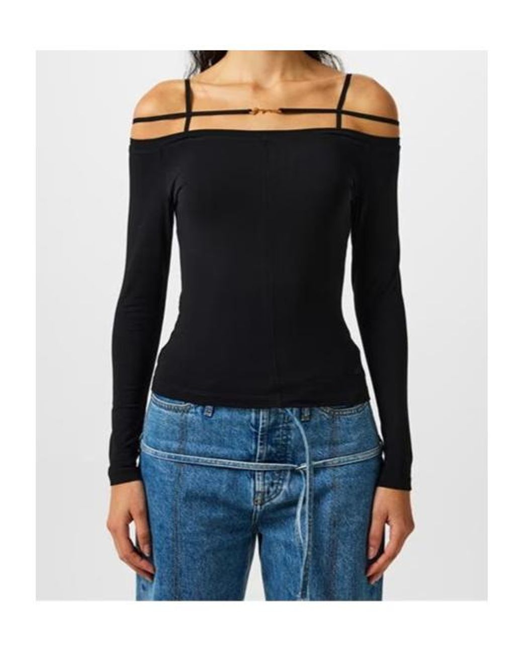 Jacquemus Black Off-Shoulder Tops