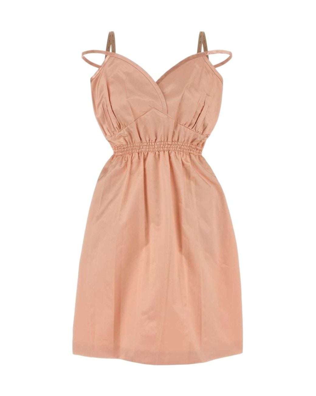 Miu Miu Pink Logo-Patch Sleeveless Dress