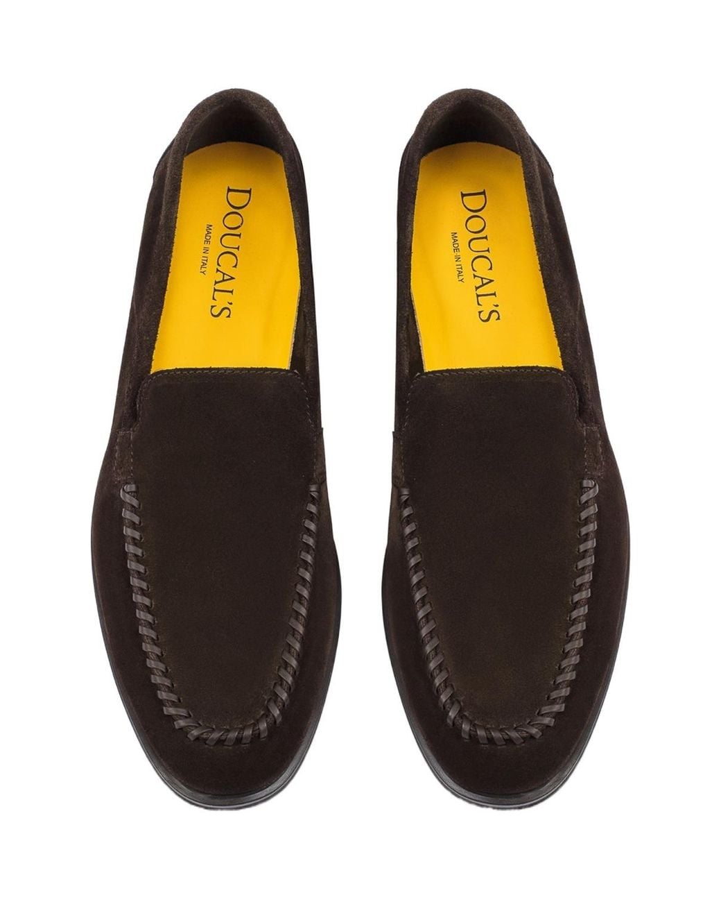 Doucal's Brown Earth Suede Loafer With Lacing for men