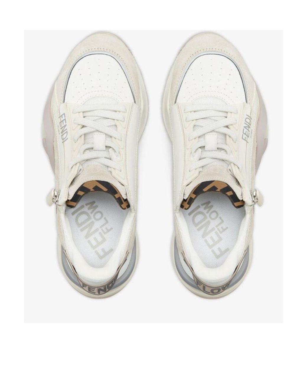 Fendi White Flow Low-Top Sneakers