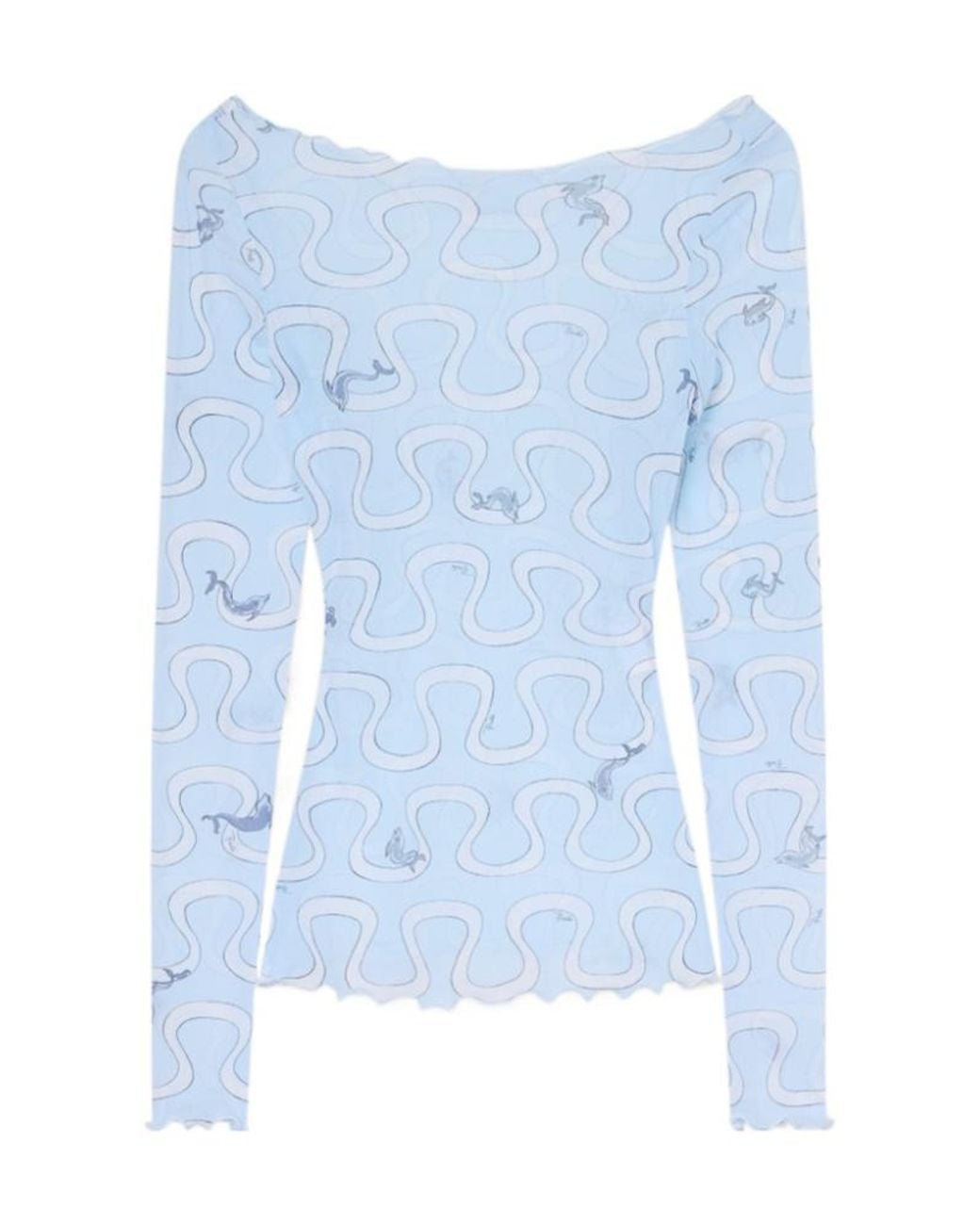 Emilio Pucci Blue Pucci Printed Long Sleeve Top