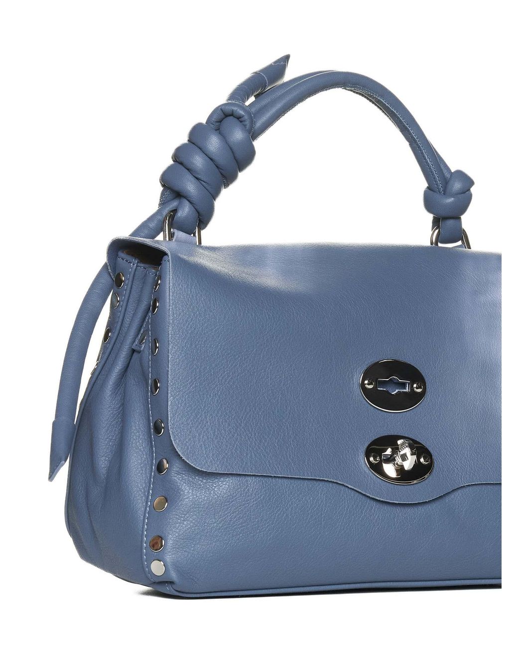 Zanellato Blue Postina Piuma Knot Shoulder Bag