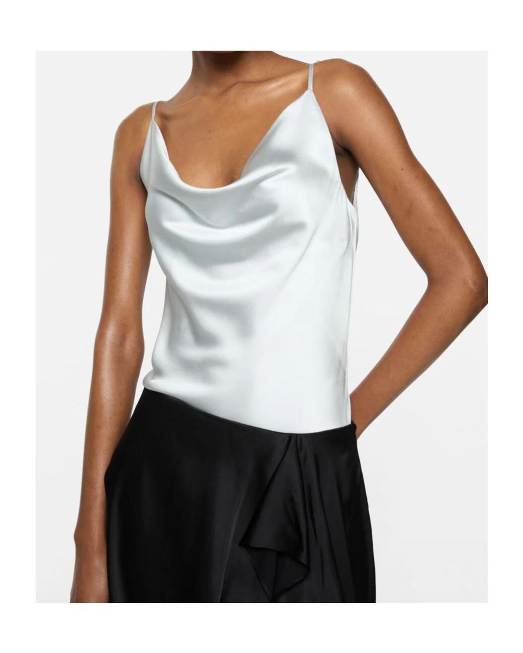 Acne Blue Shiny Satin Tank Top