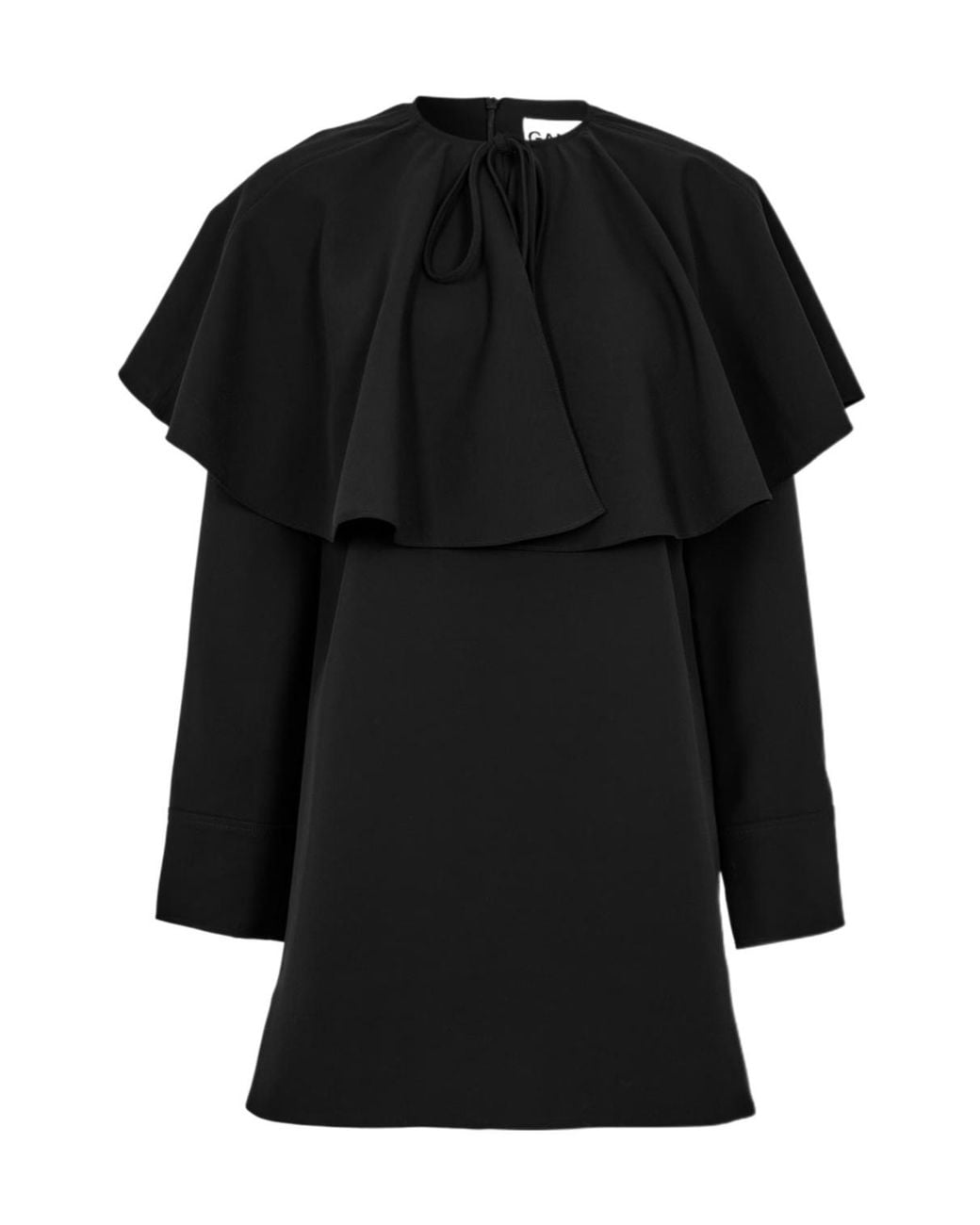 Ganni Black Suiting Circle Mini Dress