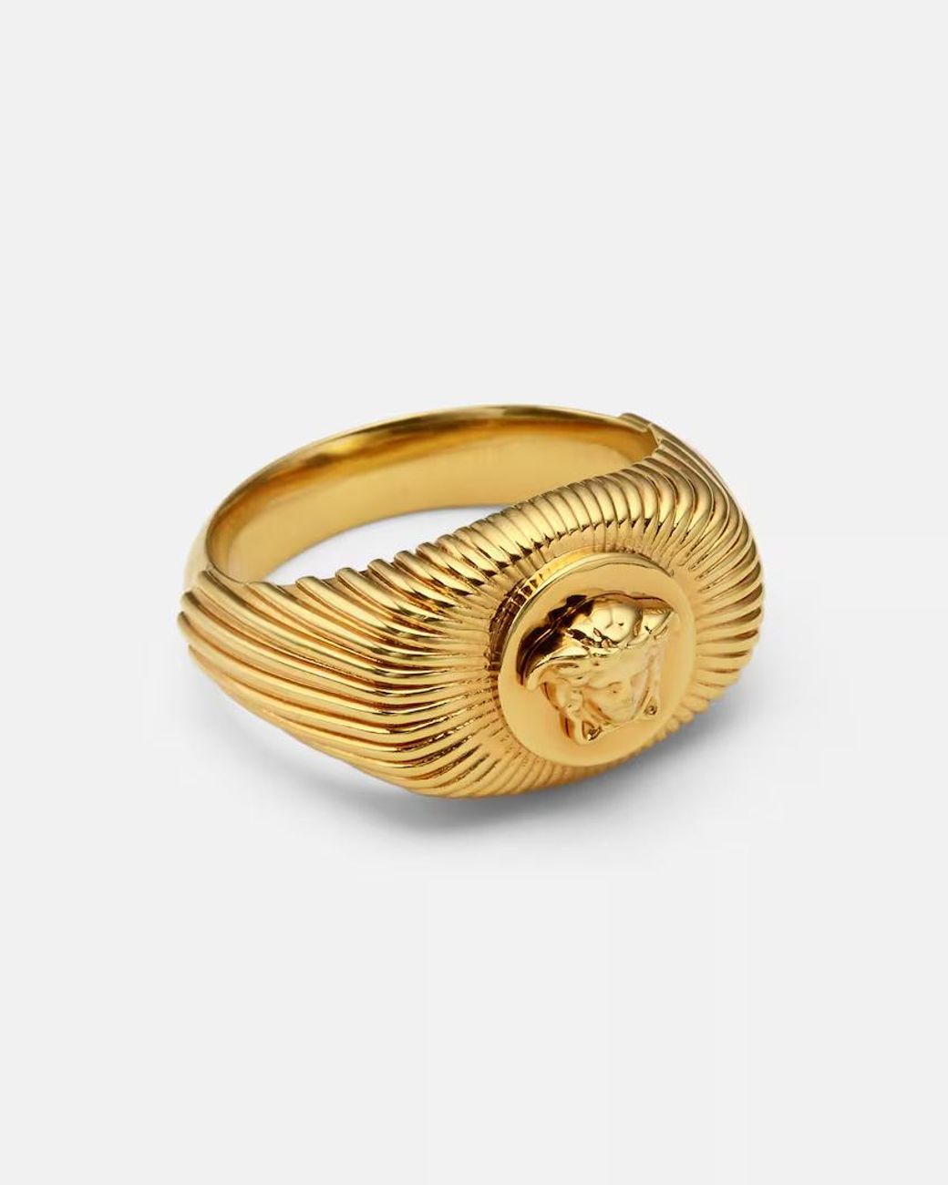 Versace Metallic Medusa Head Signet Ring for men