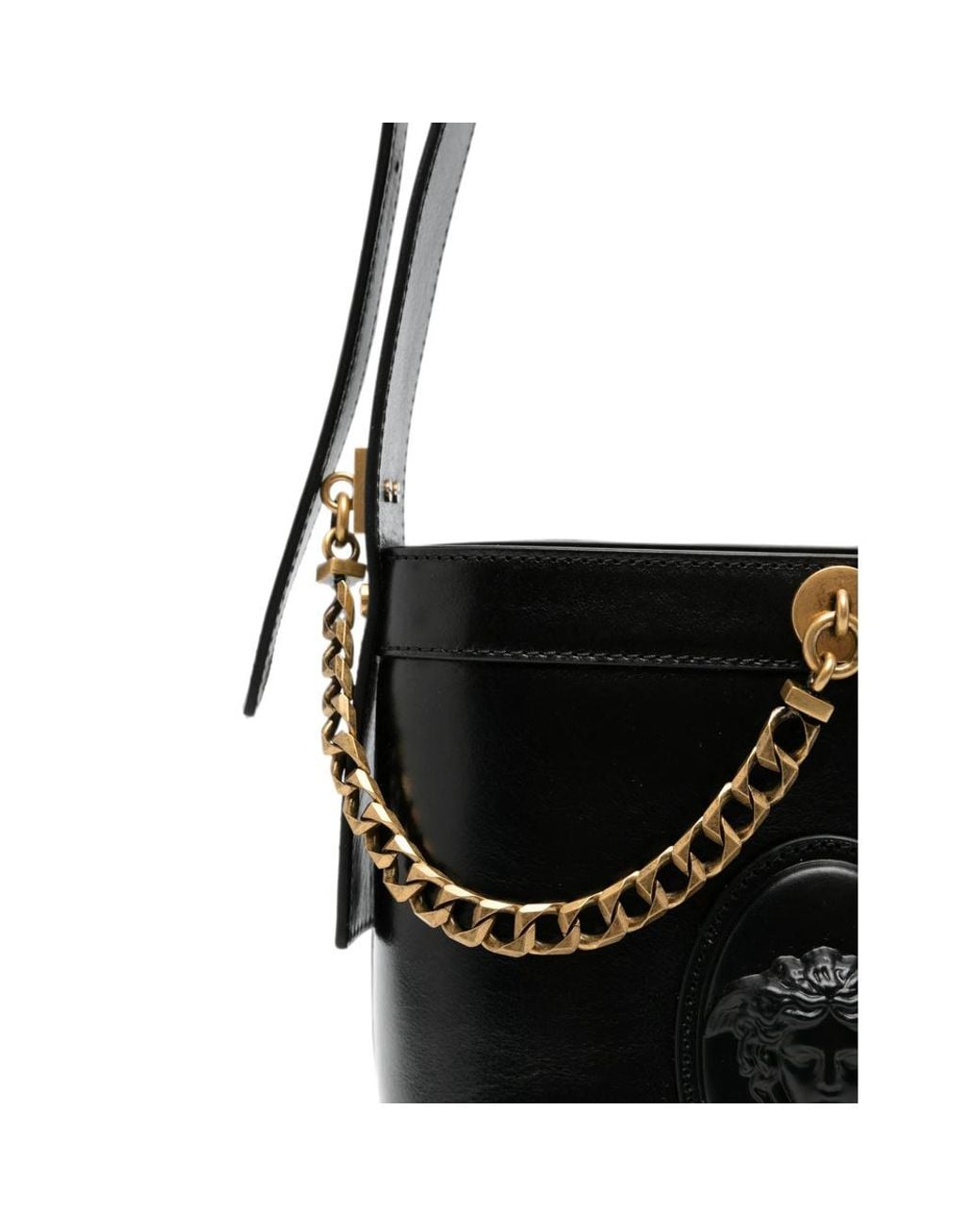 Versace White Pivot Mini Bucket Bag
