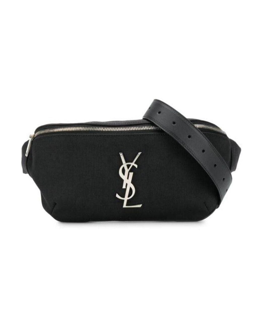 Saint Laurent Black Classic Monogram Belt Bag for men