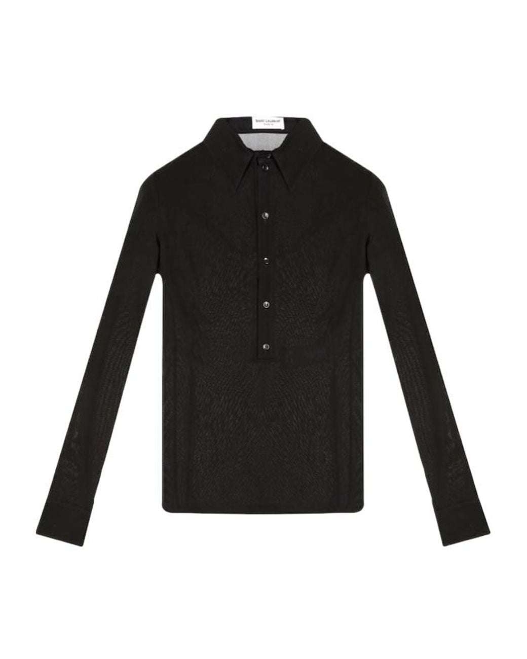 Saint Laurent Black Buttoned Long-Sleeved Shirt