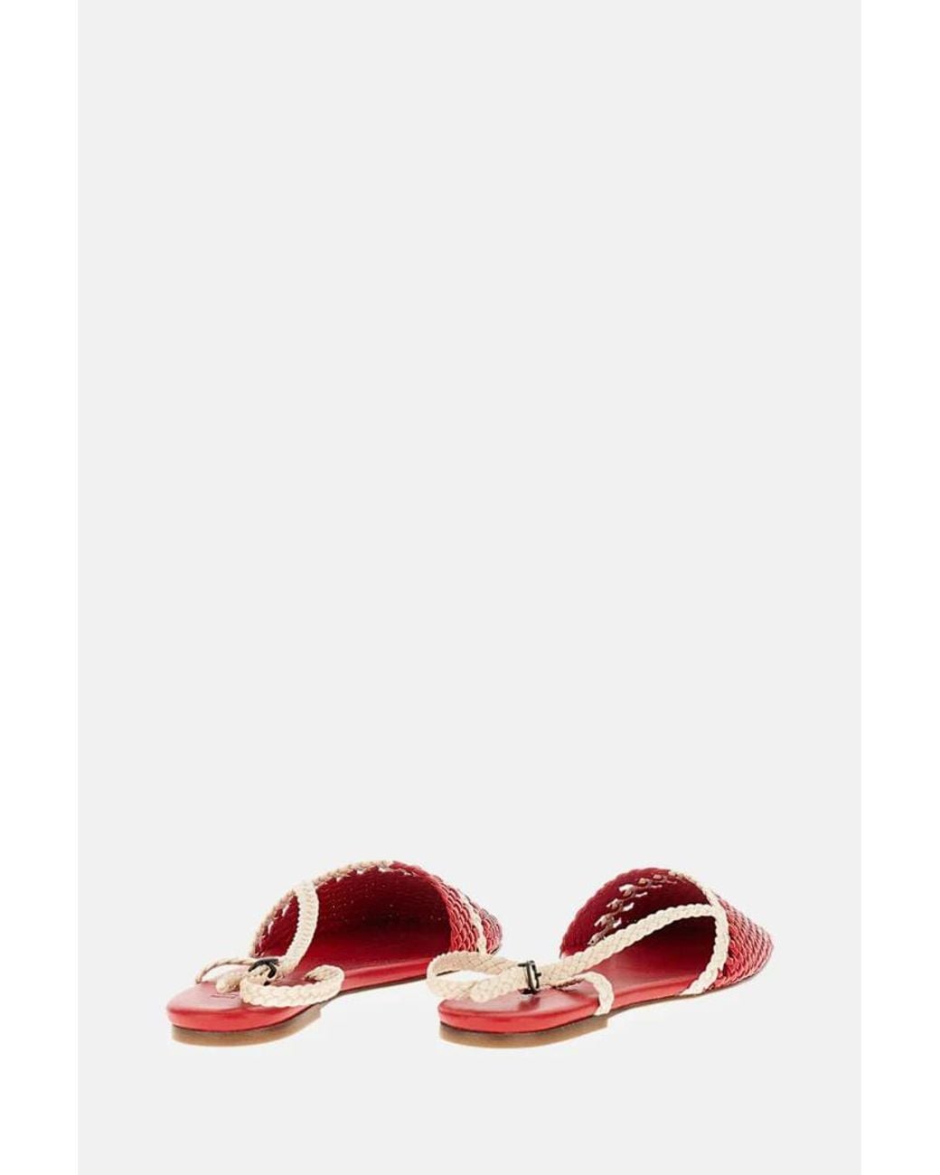 Hereu Red Rondaia Woven Asymmetrical Sandals