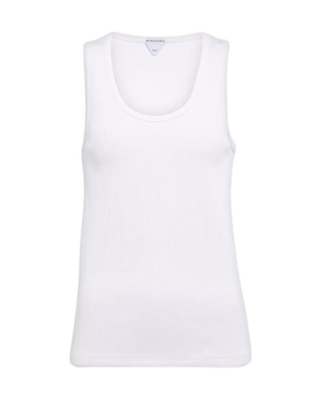 Bottega Veneta White Ribbed Sleeveless Tank Top