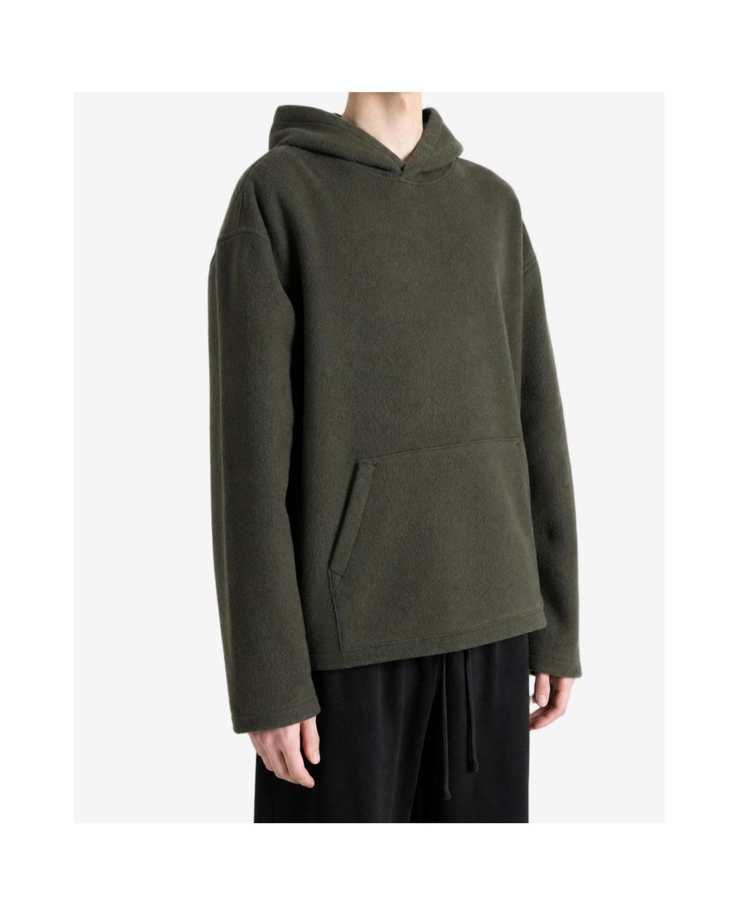 Rier Green Drop-Shoulder Long-Sleeved Hoodie for men