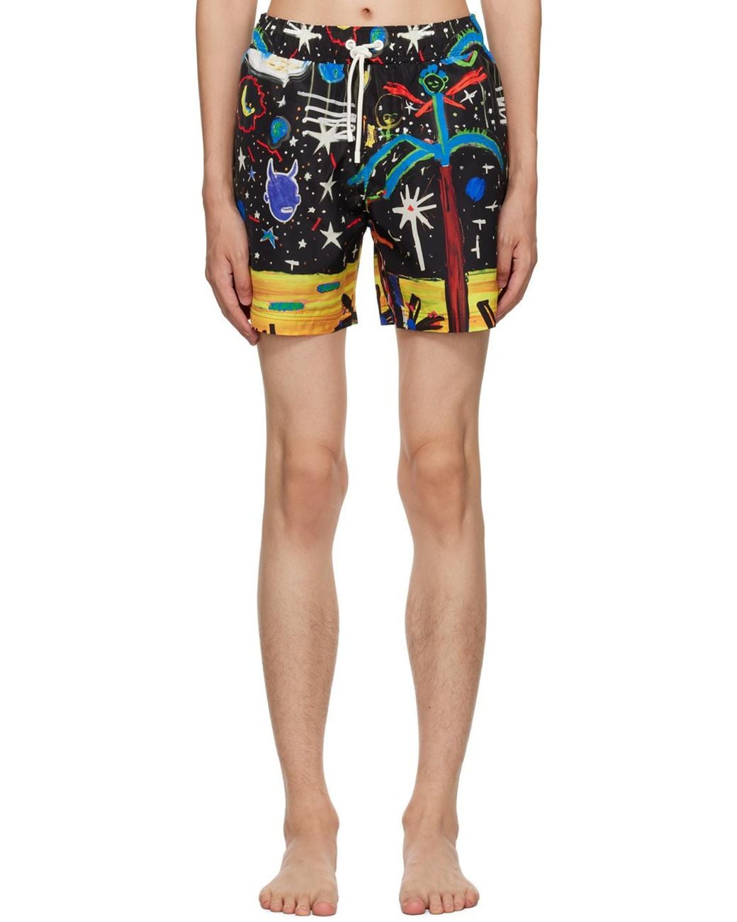 Palm Angels Multicolor Starry Night Drawstring Swim Shorts for men