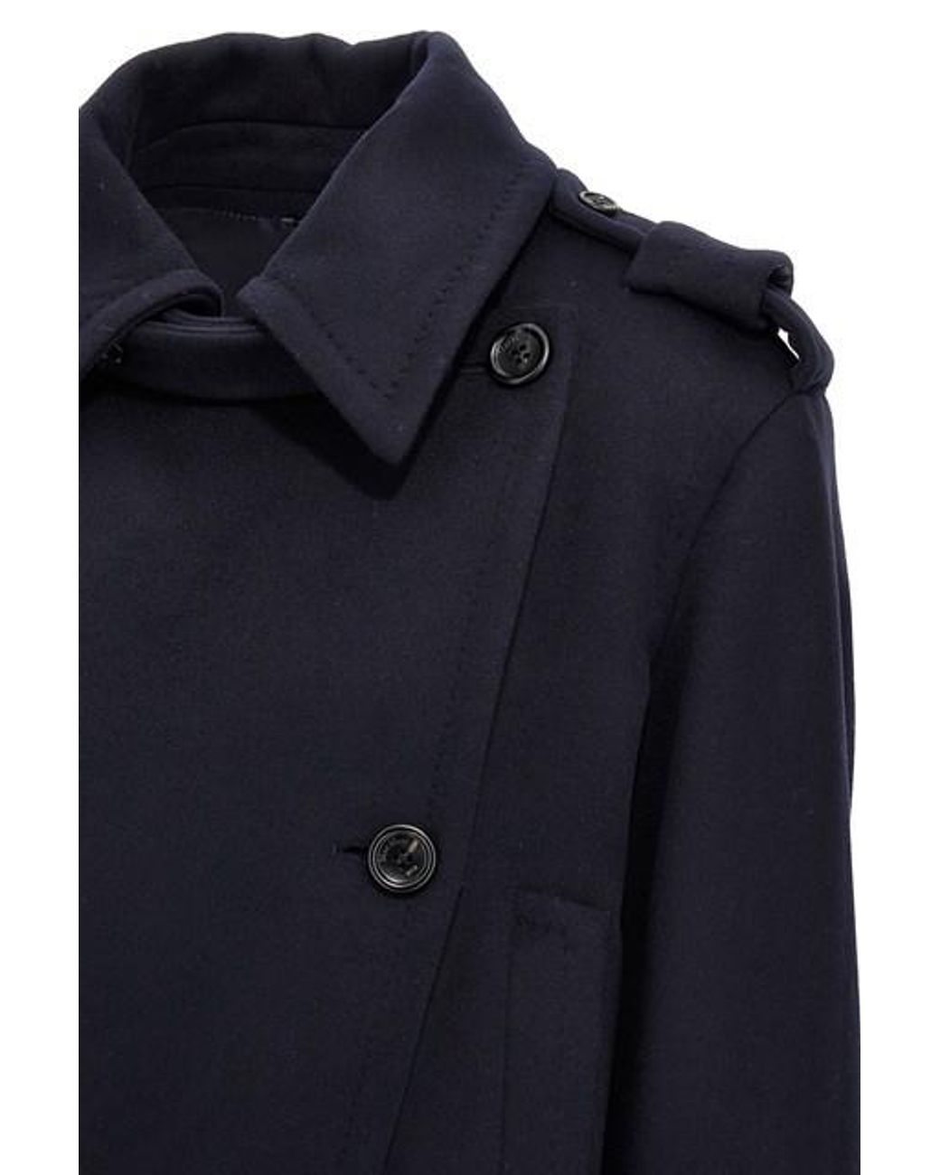 Max Mara Blue Laveno Double-Breasted Coat