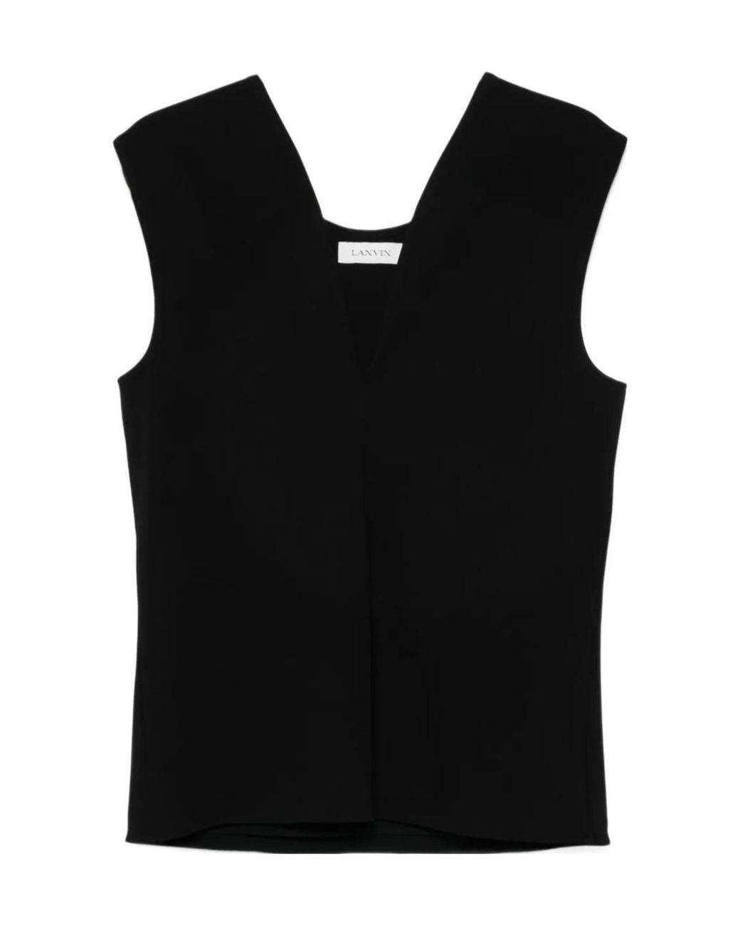 Lanvin Blue Deep V-Neck Top