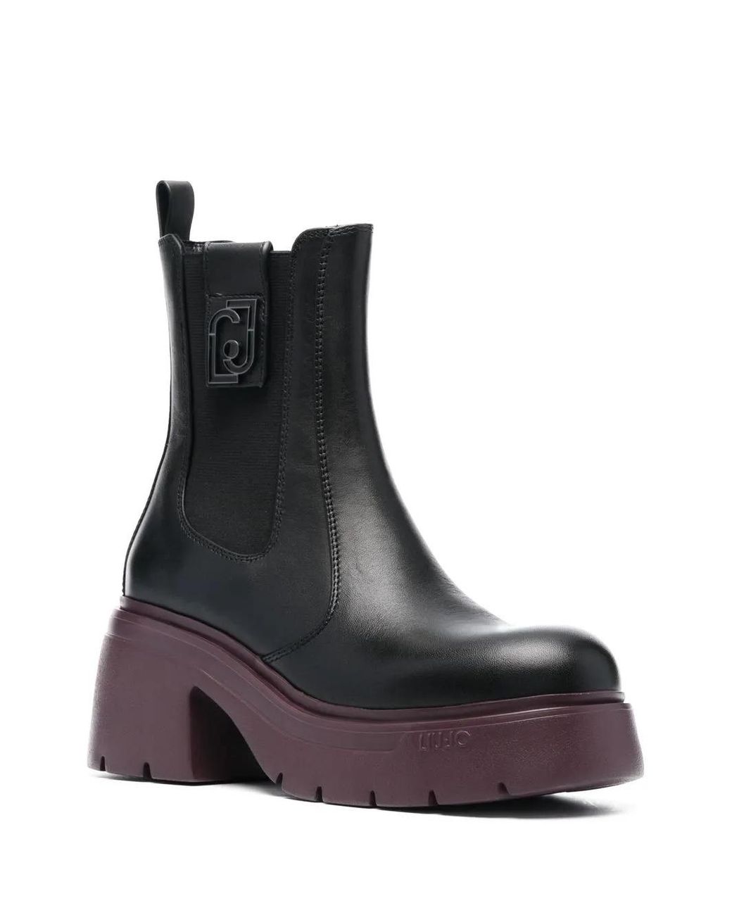 Liu Jo Black Carrie Leather Ankle Boots