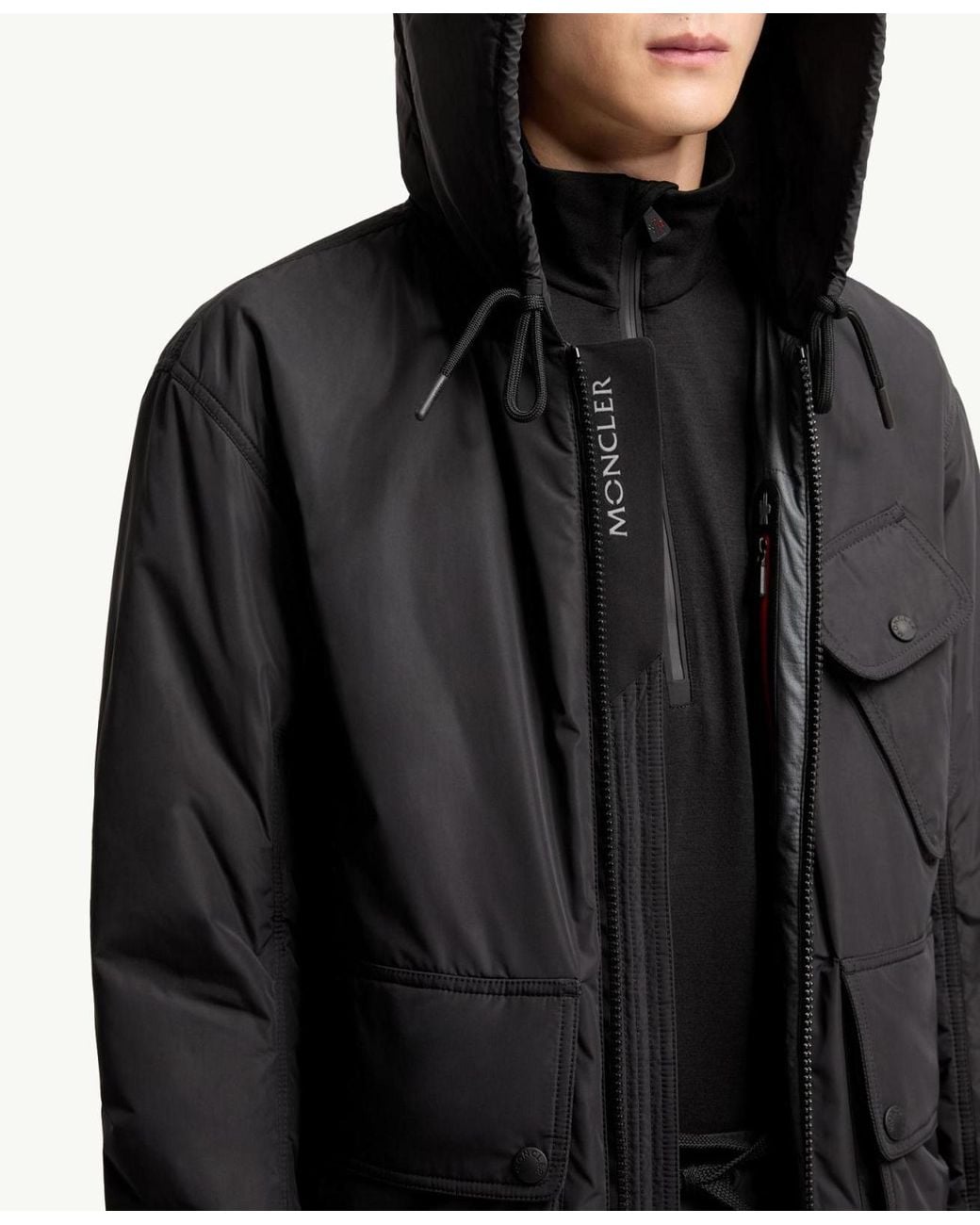 Moncler Black Ober Short Padded Jacket for men