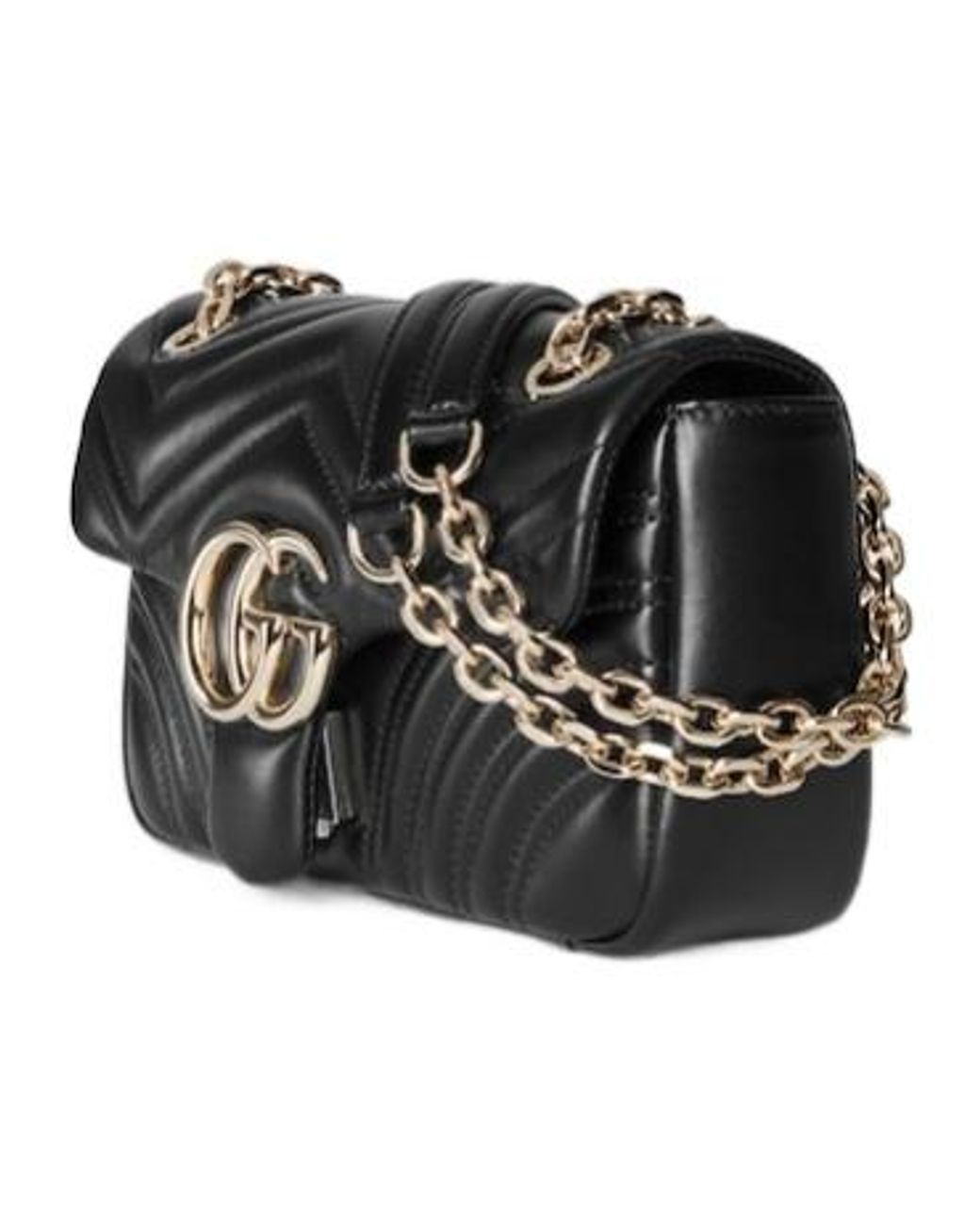 Gucci Black Gg Marmont Small Shoulder Bag