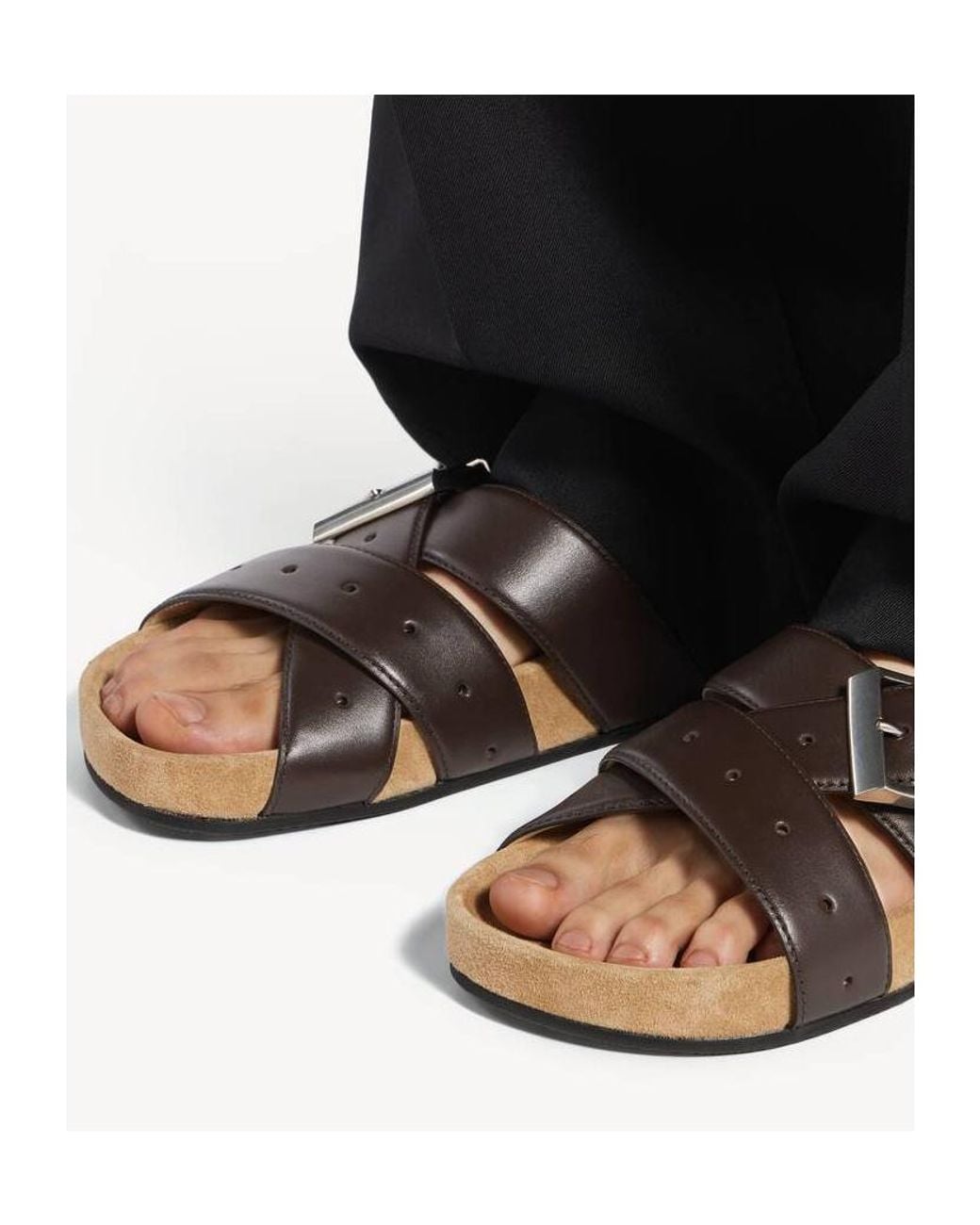 Balenciaga Brown Belt Mules for men