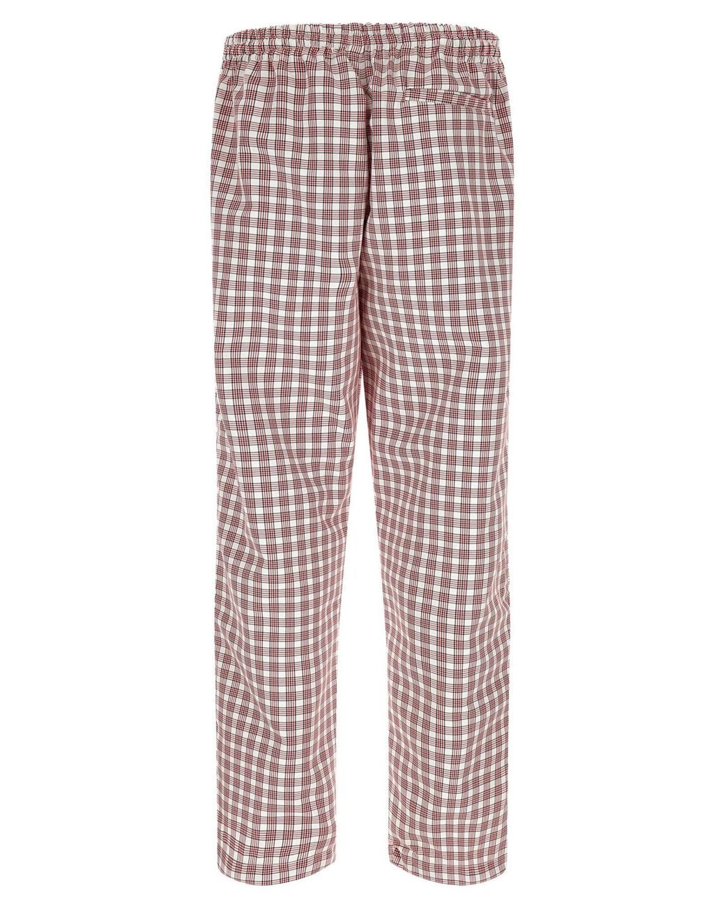 Willy Chavarria Red Ruff Rider Checked Pants for men