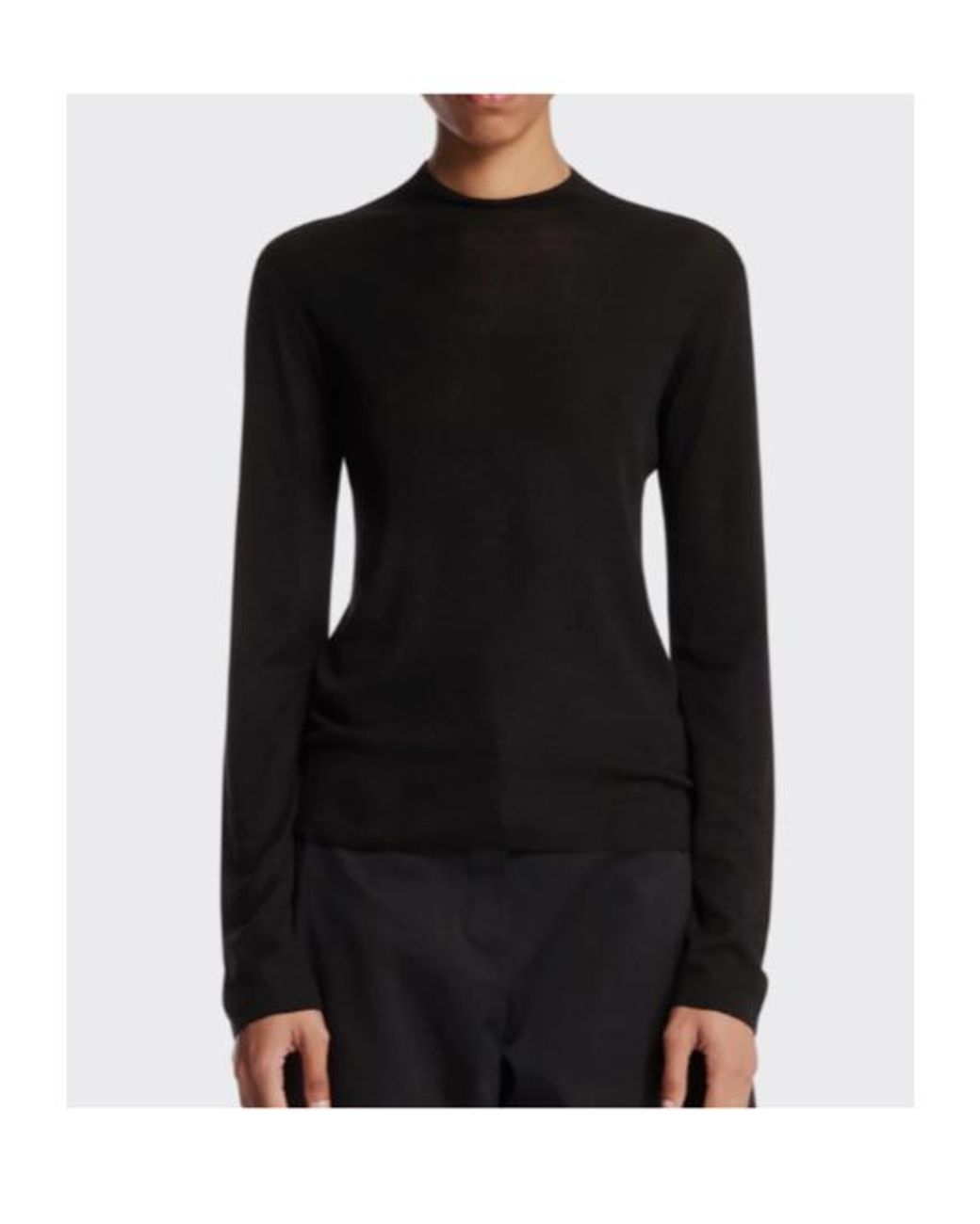 The Row Black Long-Sleeve Top