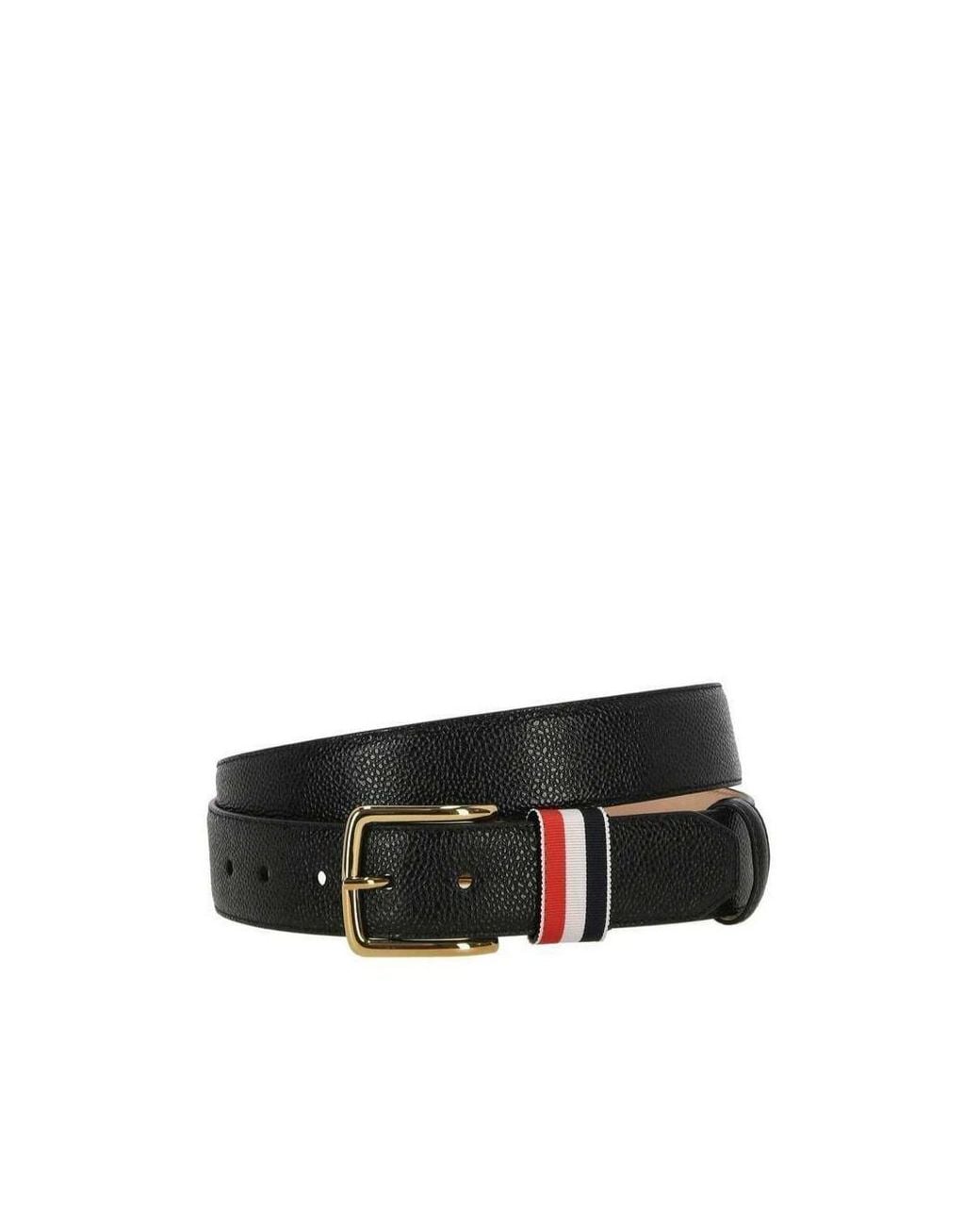 Thom Browne White Grosgrain Rwb Loop Calfskin Belt for men