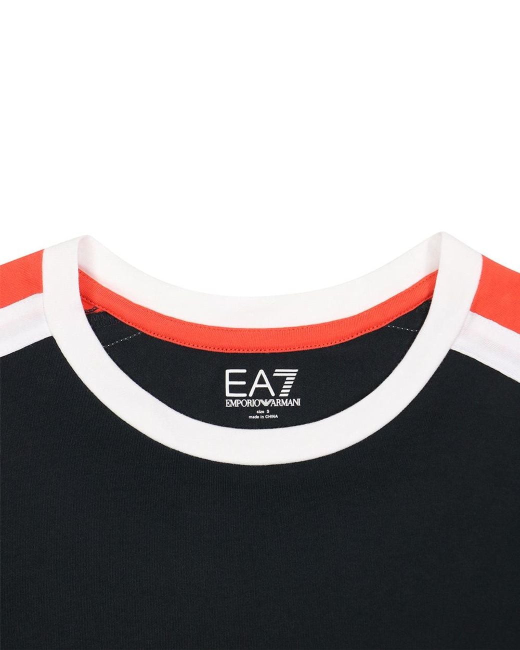 EA7 Black Logo Printed T-Shirt With Round Neck for men